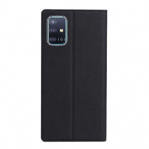 Folio-hoesje voor Samsung Galaxy A71 Ondersteuningsfunctie Crosspieces - Zwart