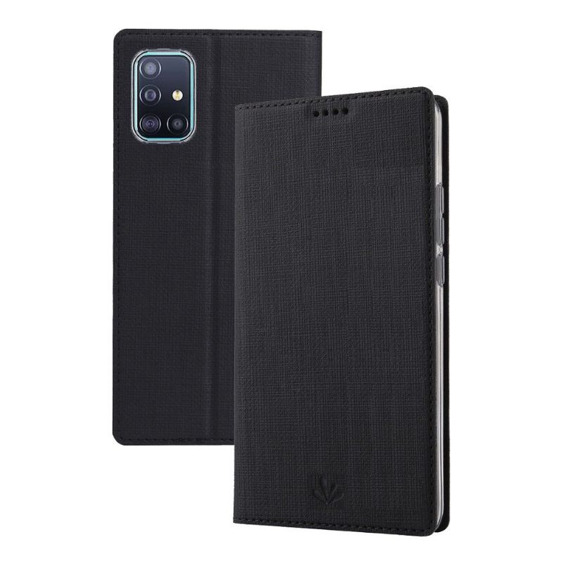 Folio-hoesje voor Samsung Galaxy A71 Ondersteuningsfunctie Crosspieces - Zwart