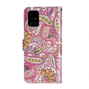 Folio-hoesje voor Samsung Galaxy A71 Paisley Bloem