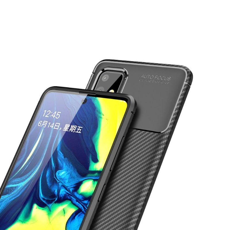 Telefoonhoesje voor Samsung Galaxy A71 Gel Koolstofvezel Stijl
