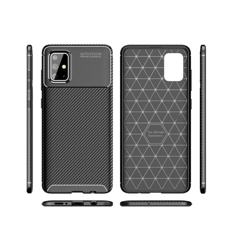 Telefoonhoesje voor Samsung Galaxy A71 Gel Koolstofvezel Stijl