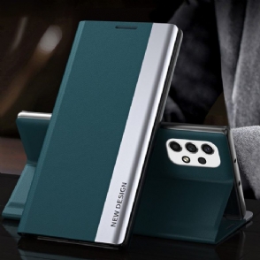 Cover voor Samsung Galaxy A53 5G Zakelijke Magneet Met Leereffect