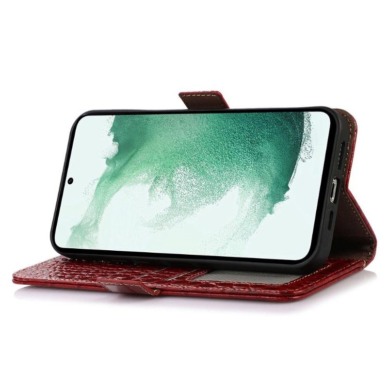 Folio-hoesje voor Samsung Galaxy A53 5G Echt Leer Met Kroko-look