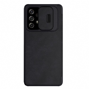 Folio-hoesje voor Samsung Galaxy A53 5G Qin-serie Lederen Effect Met Lensdop