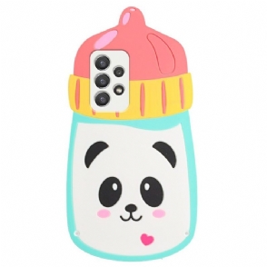Hoesje voor Samsung Galaxy A53 5G 3d Panda-babyfles Met Riem