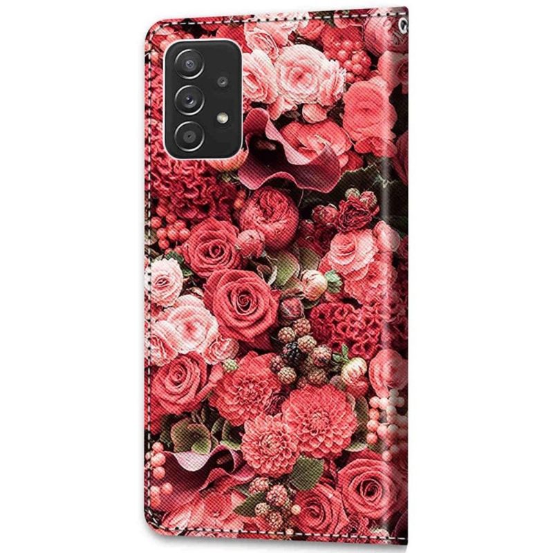 Leren Hoesje voor Samsung Galaxy A53 5G Bescherming Rozentuin