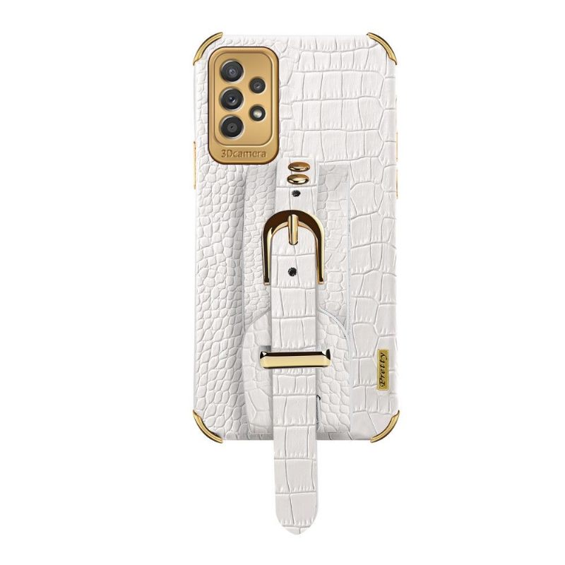 Telefoonhoesje voor Samsung Galaxy A53 5G Krokodil-effect Met Riem