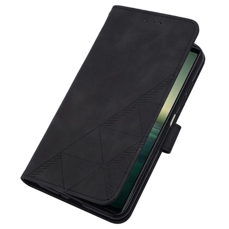 Flip Case voor Sony Xperia 1 IV Geometrisch Ontwerp Met Riem