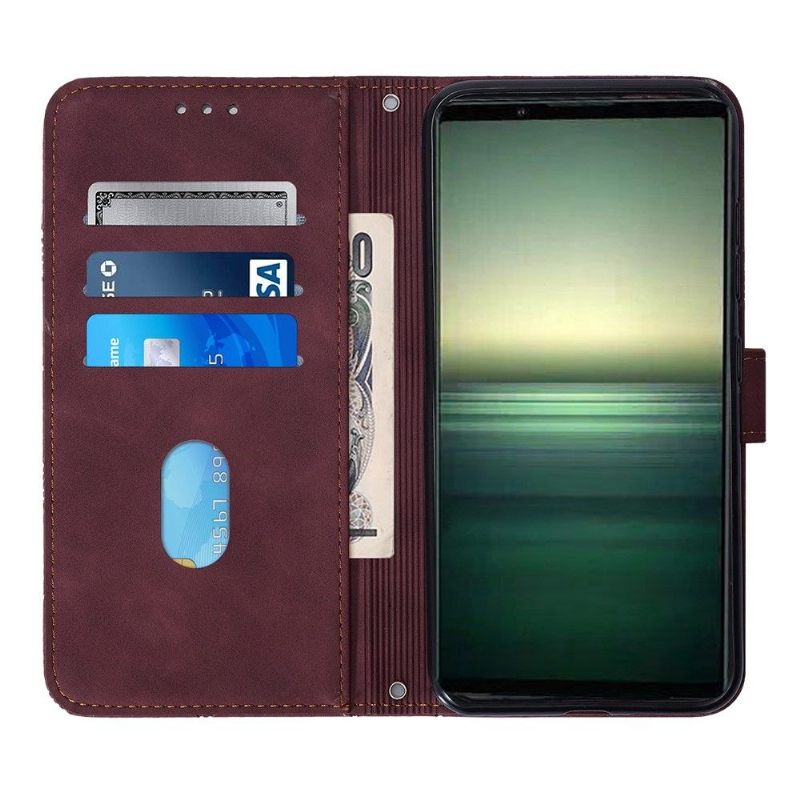 Flip Case voor Sony Xperia 1 IV Geometrisch Ontwerp Met Riem