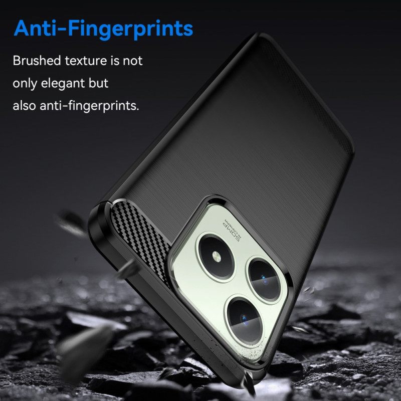 Cover Hoesje Realme C61 Telefoonhoesje Geborsteld Koolstofvezel