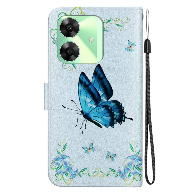 Folio-hoesje Realme C61 Telefoonhoesje Blauw Landschap