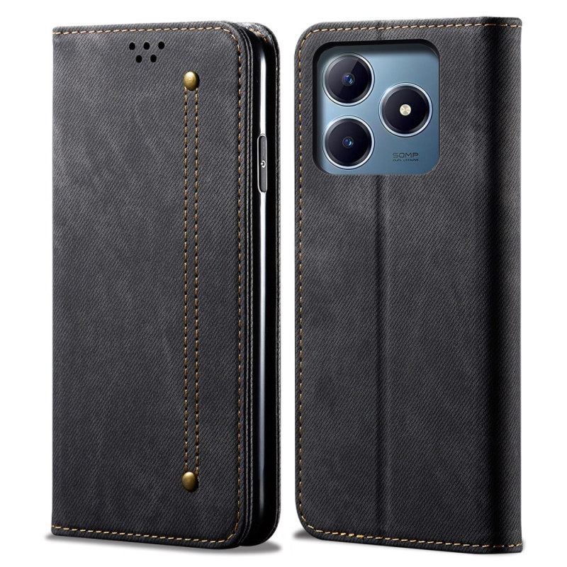 Folio-hoesje Realme C61 Telefoonhoesje Denimstof