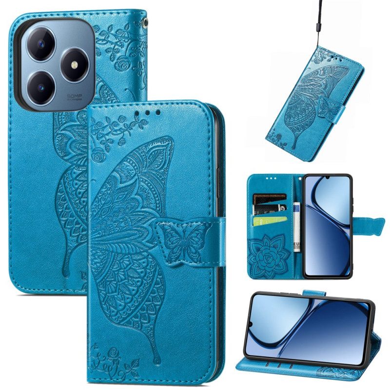 Leren Hoesje Realme C61 Barokke Vlinder