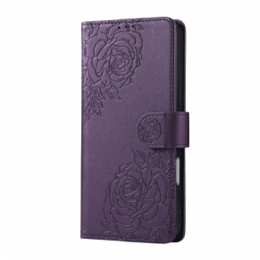 Leren Hoesje Realme C61 Bloemenkant Bescherming Hoesje