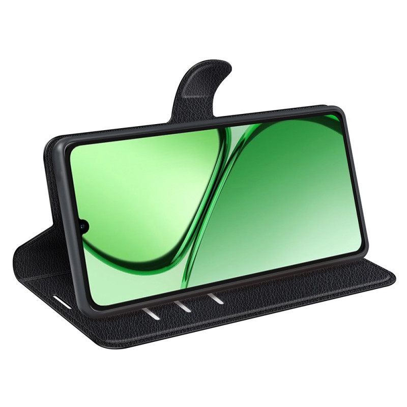 Leren Hoesje Realme C61 Klassiek Lychee Imitatieleer Bescherming Hoesje