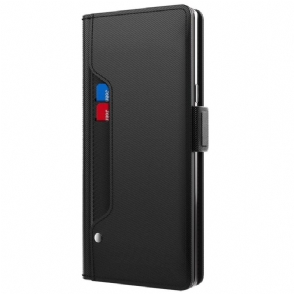 Leren Hoesje Realme C61 Spiegel En Kaarthouder Bescherming Hoesje