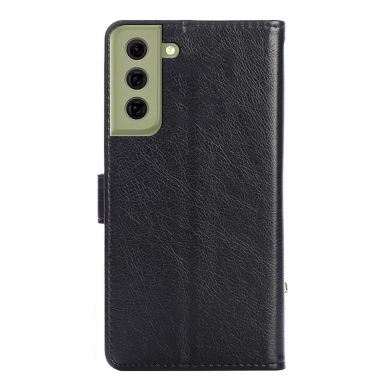 Flip Case voor Samsung Galaxy S21 FE Portemonnee Van Kunstleer