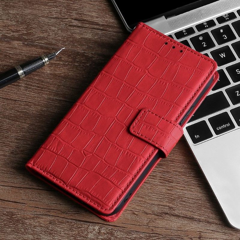 Folio-hoesje voor Samsung Galaxy S21 FE Ana Faux Krokodillenleer
