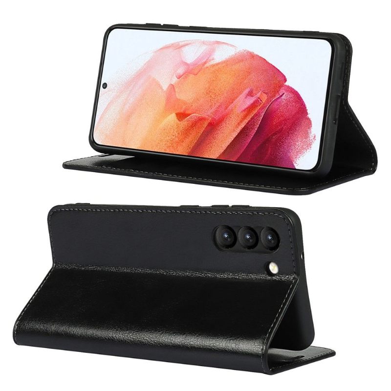 Folio-hoesje voor Samsung Galaxy S21 FE Anti-fall Ondersteuningsfunctie Voor Leren Kaarthouder