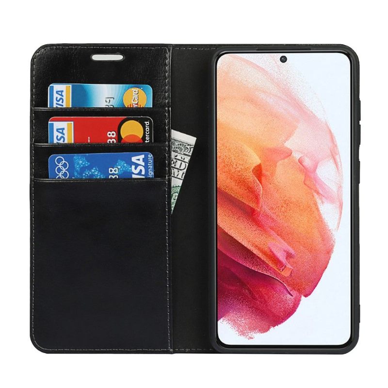 Folio-hoesje voor Samsung Galaxy S21 FE Anti-fall Ondersteuningsfunctie Voor Leren Kaarthouder