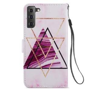 Folio-hoesje voor Samsung Galaxy S21 FE Driehoekspatronen