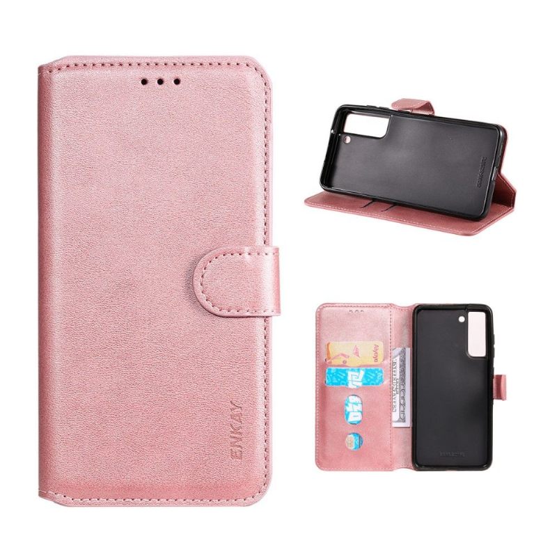 Folio-hoesje voor Samsung Galaxy S21 FE Enkay Leereffect