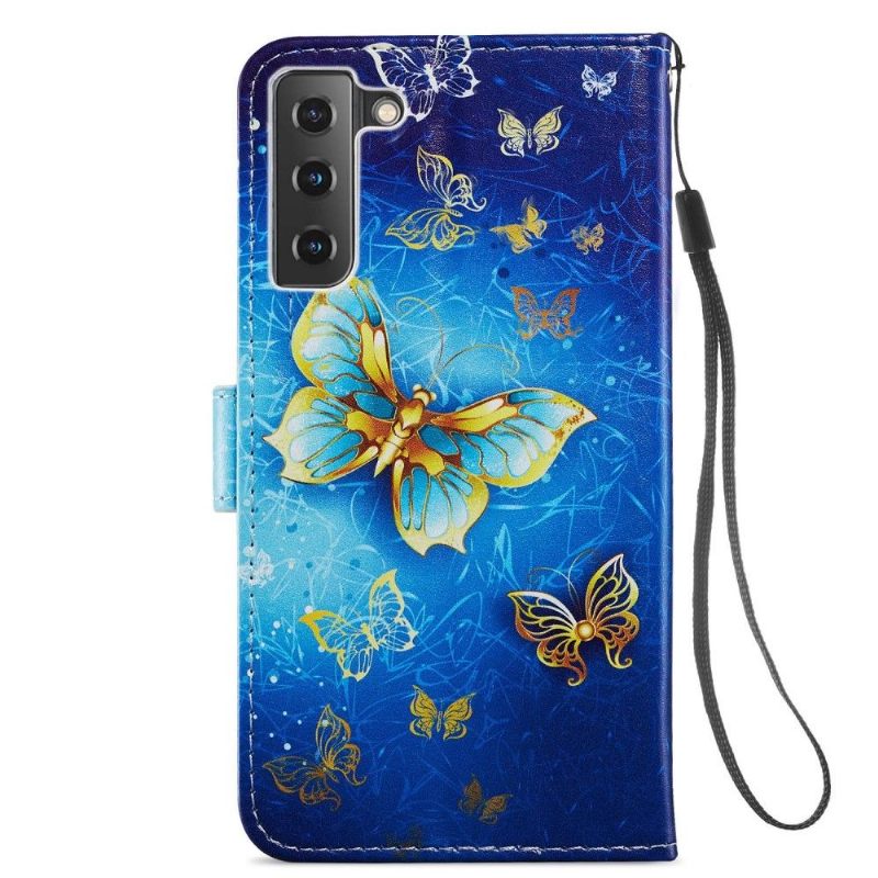 Folio-hoesje voor Samsung Galaxy S21 FE Gouden Vlinder