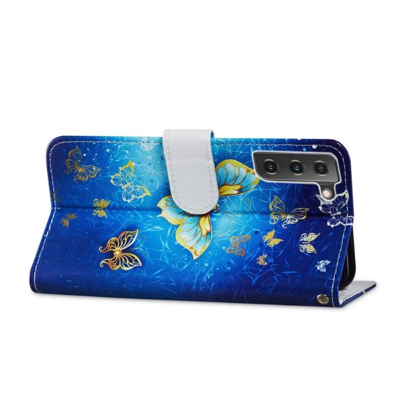Folio-hoesje voor Samsung Galaxy S21 FE Gouden Vlinder