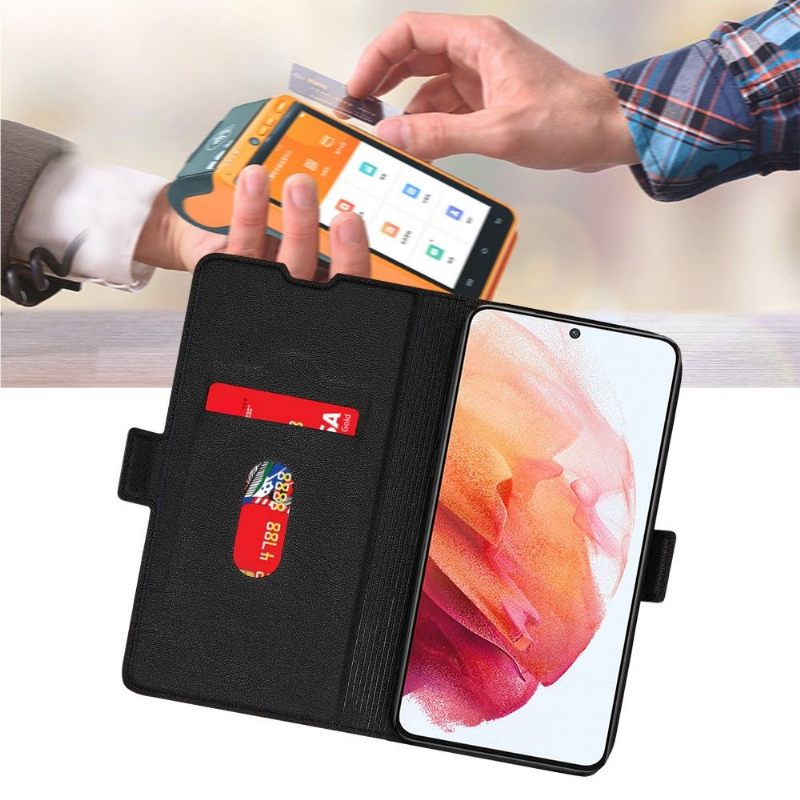 Folio-hoesje voor Samsung Galaxy S21 FE Kunstleer Minimalistisch Bedrijf