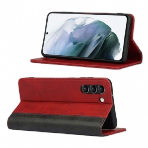 Folio-hoesje voor Samsung Galaxy S21 FE Lisa Tweekleurig Kunstleer