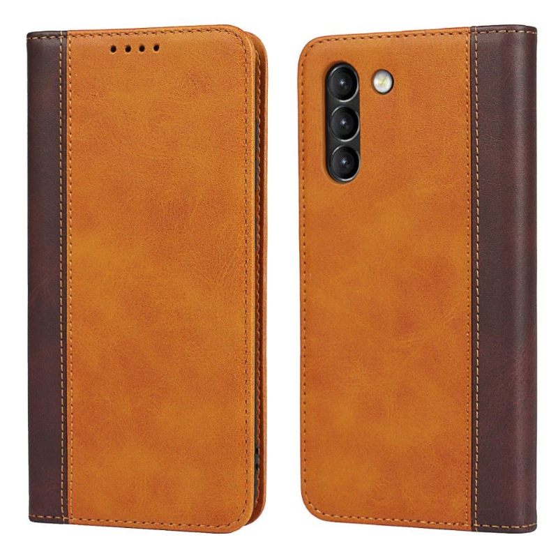 Folio-hoesje voor Samsung Galaxy S21 FE Lisa Tweekleurig Kunstleer