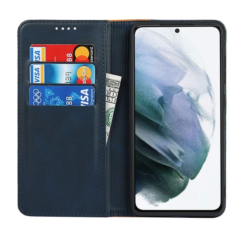 Folio-hoesje voor Samsung Galaxy S21 FE Lisa Tweekleurig Kunstleer