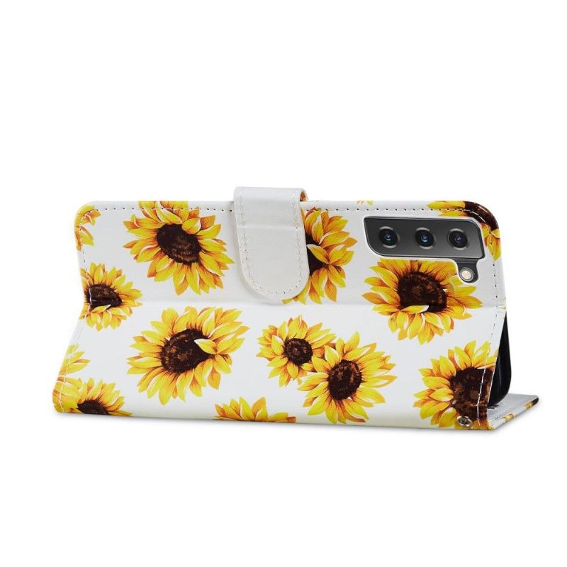 Folio-hoesje voor Samsung Galaxy S21 FE Zonnebloembloem