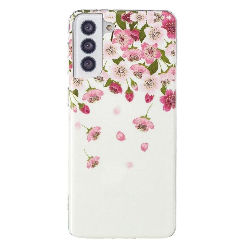 Hoesje voor Samsung Galaxy S21 FE Fluorescerende Bloemen