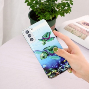 Hoesje voor Samsung Galaxy S21 FE Fluorescerende Schildpadden