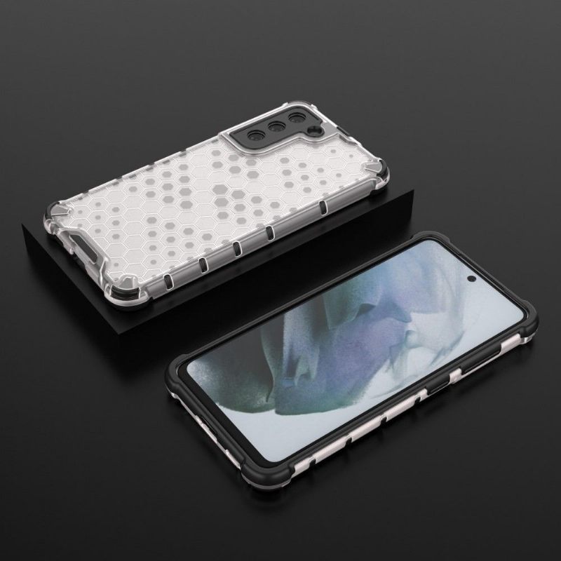Hoesje voor Samsung Galaxy S21 FE Met Koord Honingraatontwerp