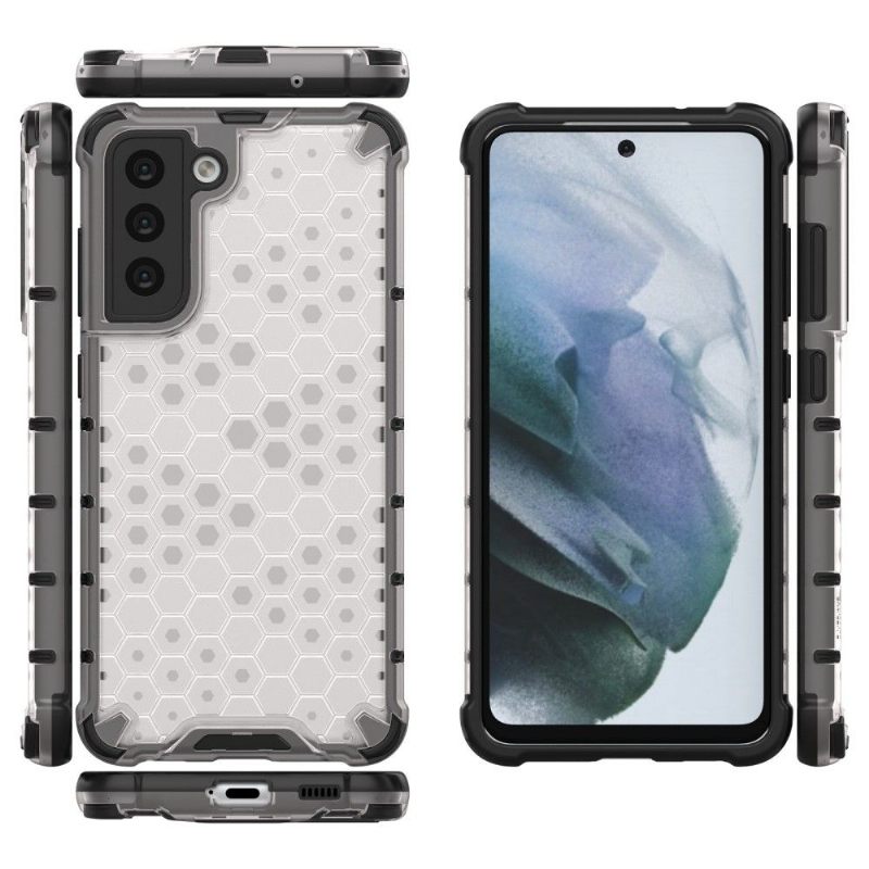Hoesje voor Samsung Galaxy S21 FE Met Koord Honingraatontwerp