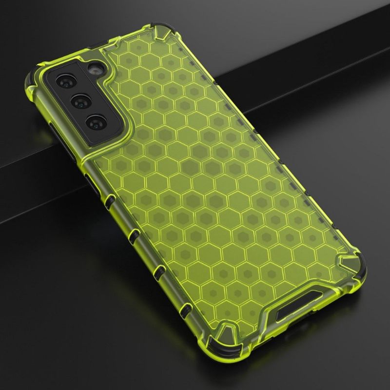 Hoesje voor Samsung Galaxy S21 FE Met Koord Honingraatontwerp