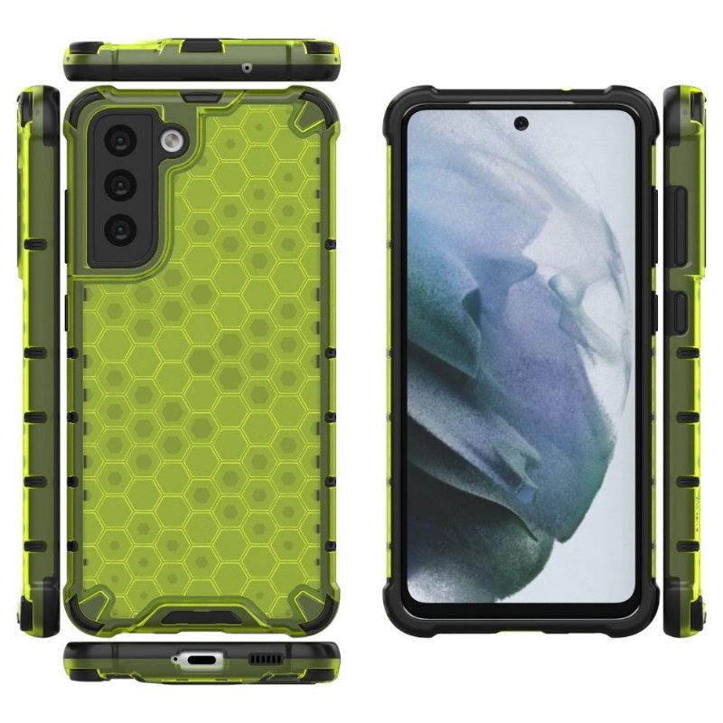 Hoesje voor Samsung Galaxy S21 FE Met Koord Honingraatontwerp