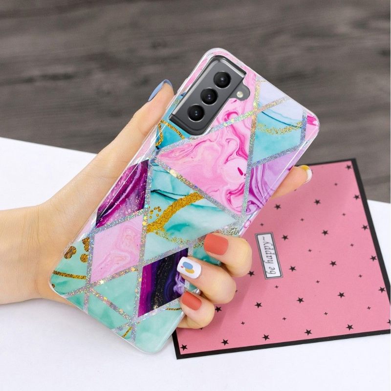 Hoesje voor Samsung Galaxy S21 FE Siliconen Geometrie
