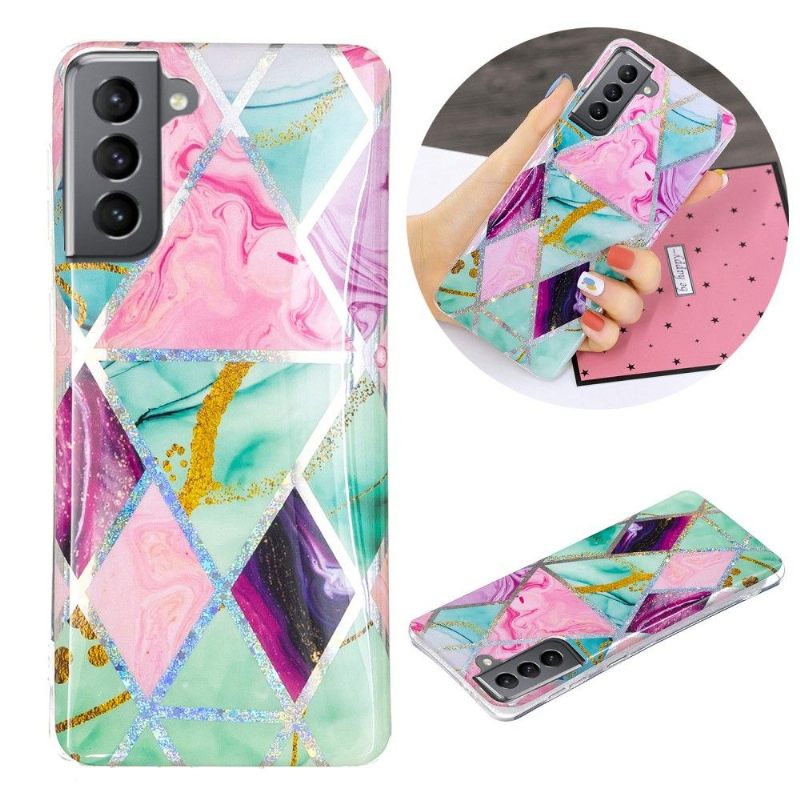Hoesje voor Samsung Galaxy S21 FE Siliconen Geometrie