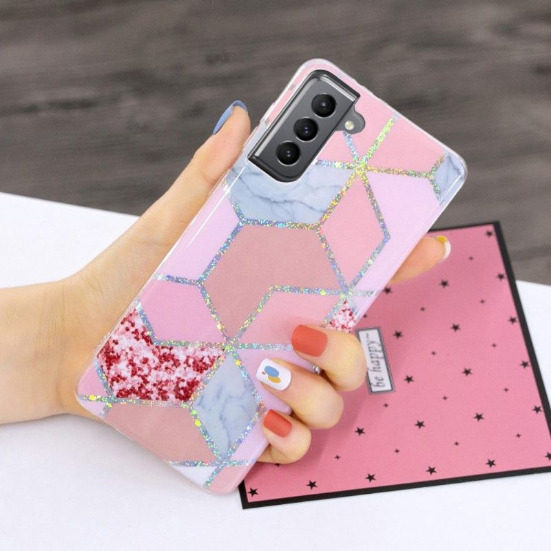 Hoesje voor Samsung Galaxy S21 FE Siliconen Geometrie