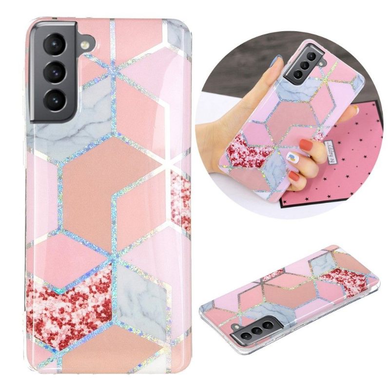 Hoesje voor Samsung Galaxy S21 FE Siliconen Geometrie