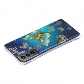 Hoesje voor Samsung Galaxy S21 FE Siliconen Vlinders
