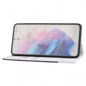 Leren Hoesje voor Samsung Galaxy S21 FE Bescherming Tweekleurige Bretels