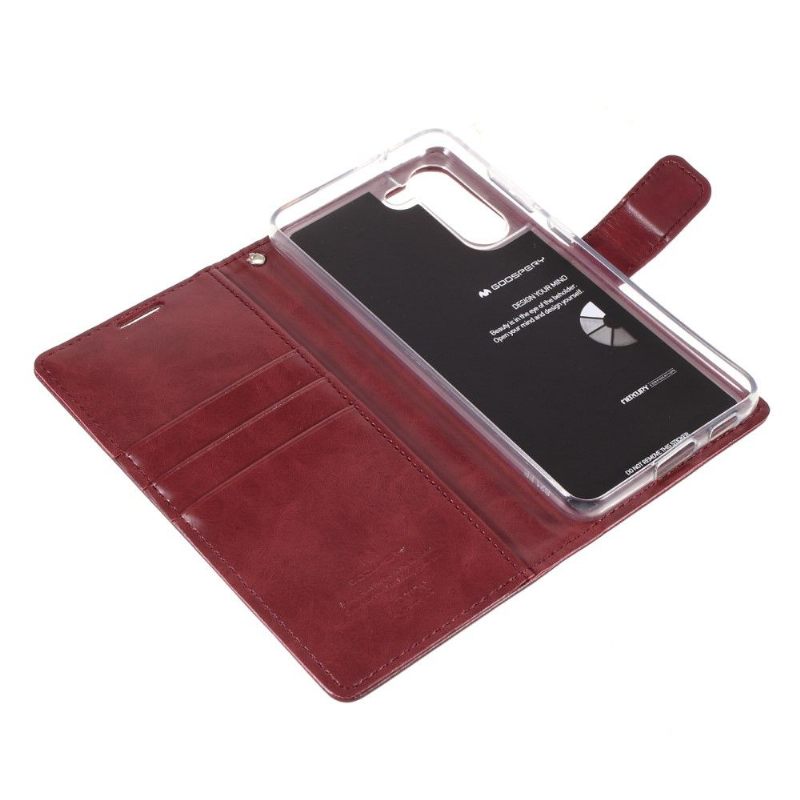 Leren Hoesje voor Samsung Galaxy S21 FE Blauwe Maan Kunstleer