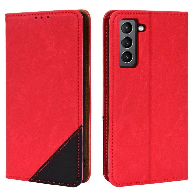 Leren Hoesje voor Samsung Galaxy S21 FE Folio-hoesje Retro Kunstleer