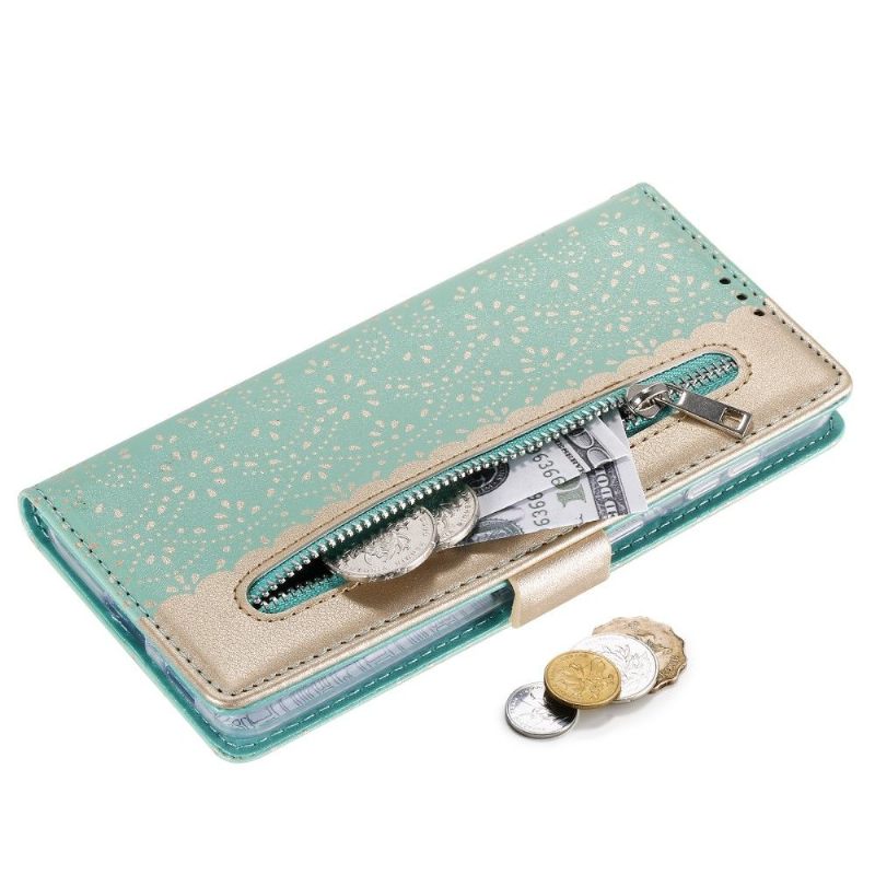Leren Hoesje voor Samsung Galaxy S21 FE Leereffect Bloemenkant