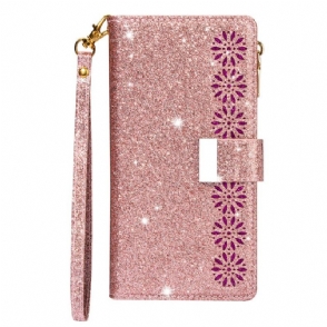 Flip Case voor iPhone 15 Pro Max Glitter Met Portemonnee