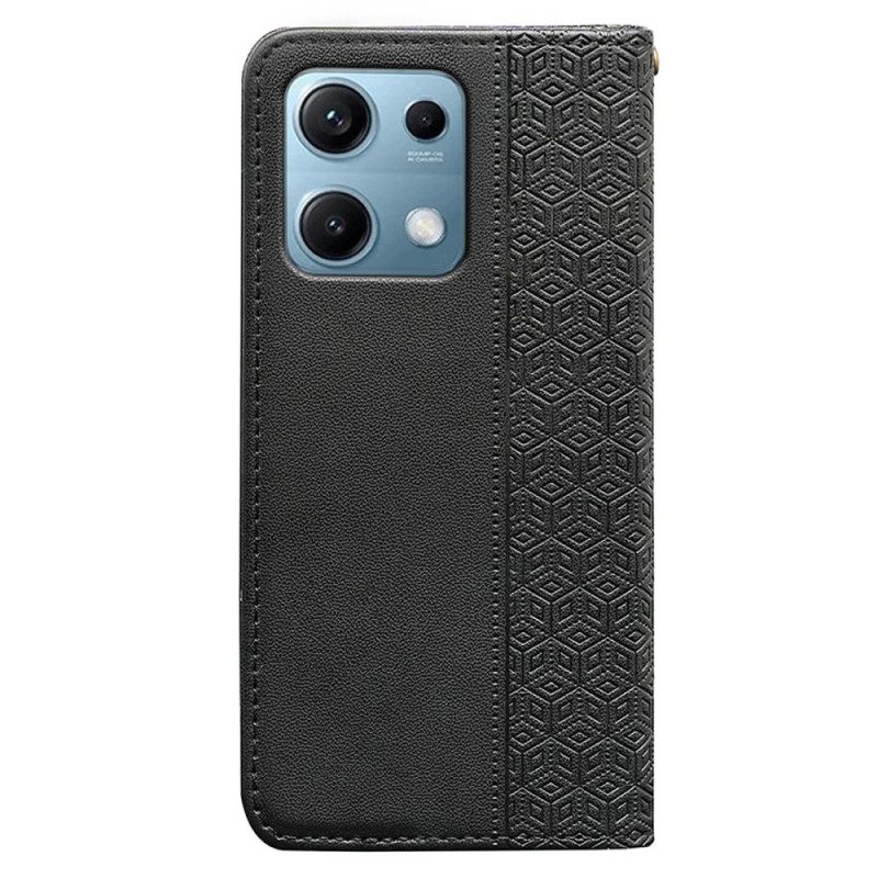 Folio-hoesje Xiaomi Redmi Note 14s Telefoonhoesje Geruit Patroon Met Bandje